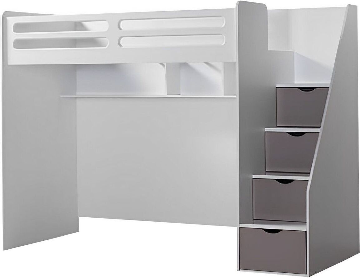 Hochbett-Set Smarti 4-teilig ohne Schrank - Grau