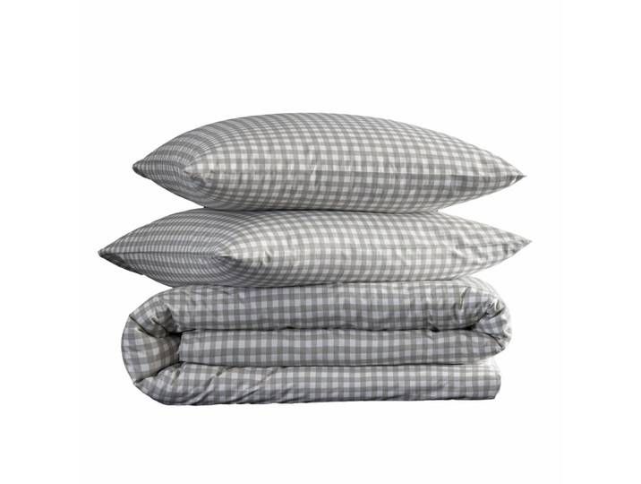 Parure de lit à carreaux 100% coton beige 260x240 cm