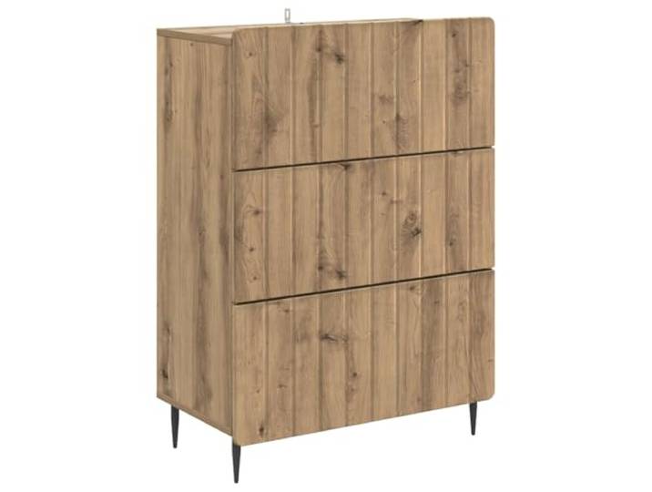 HKLGBVCR Schubladenschrank, 66 x 34,5 x 92 cm, Holz Kompaktes Möbelstück, gestreiftes Muster, ausziehbare Schubladen, moderne Griffe, konische Metallbeine