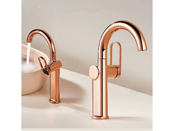 Robinet de salle de bains Torneiras en or Rose, robinet de lavabo en or brossé, robinet d'évier, robinets de lavabo, mitigeur chaud et froid, grue