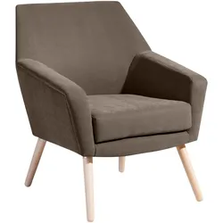 SESSEL Kachka Bezug Veloursstoff Buche natur / sahara