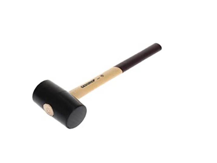 GEDORE Maillet caoutchouc avec manche en bois\, Maillet en cuir\, Ø 65 mm\, Marteau avec manche en frêne\, Avec 2 tables plates\, Outil\, Forgé\, 226 E-2