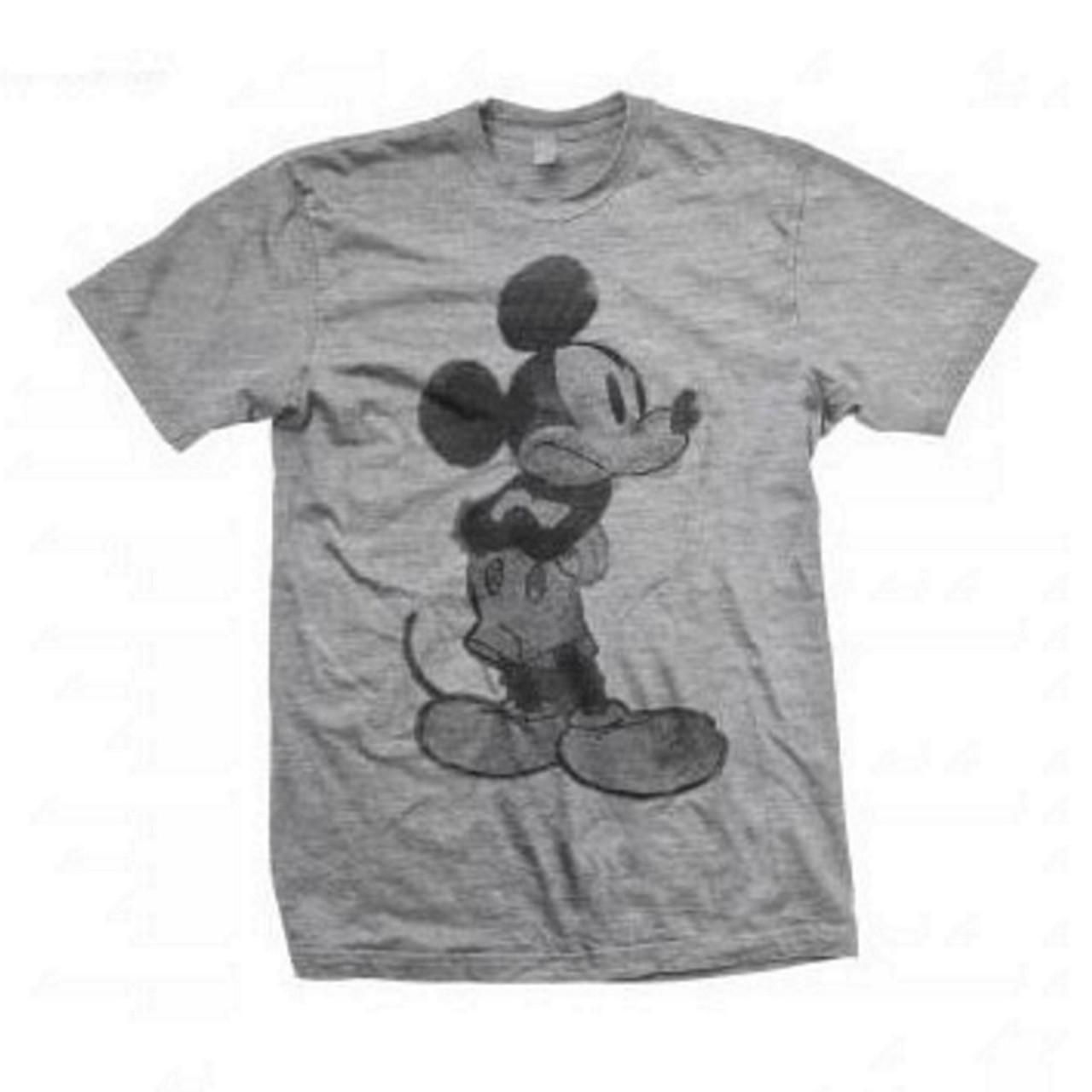 Disney Unisex volwassen Mickey Mouse schets T-shirt (Grijs)