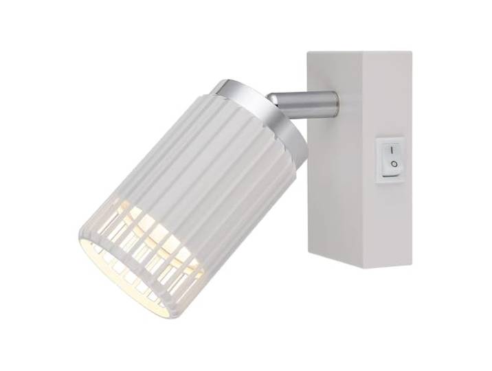 Wandlampe Wandstrahler Wandspot beweglich Leselampe Wohnzimmerlampe weiß H 12 cm