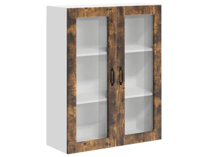 fsahslih Küchen-Wandschrank Geräucherte Eiche 80x31x100 cm 2 Türen Eleganter Wandhängeschrank für Küche und Esszimmer aus robustem Holzwerkstoff mit 3 Ebenen für saubere Aufbewahrung.