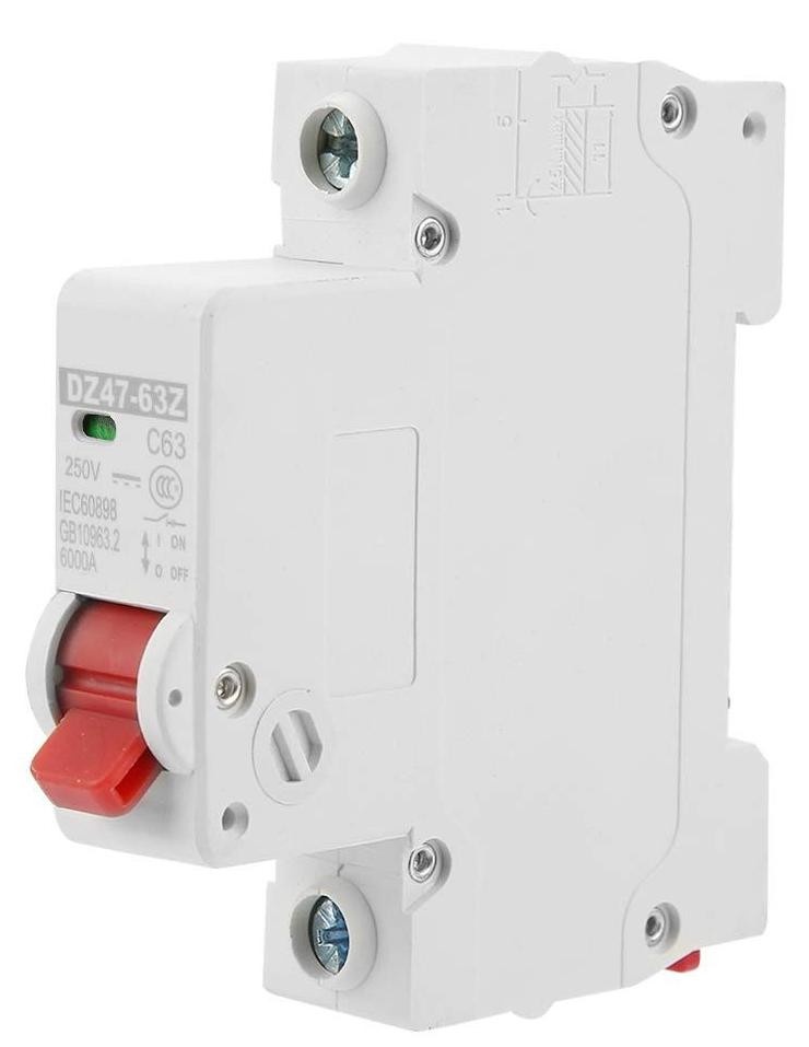 Lustrens DC-stroomonderbreker 250V 63A voor fotovoltaïsche systemen, thermisch-magnetische uitschakelaar