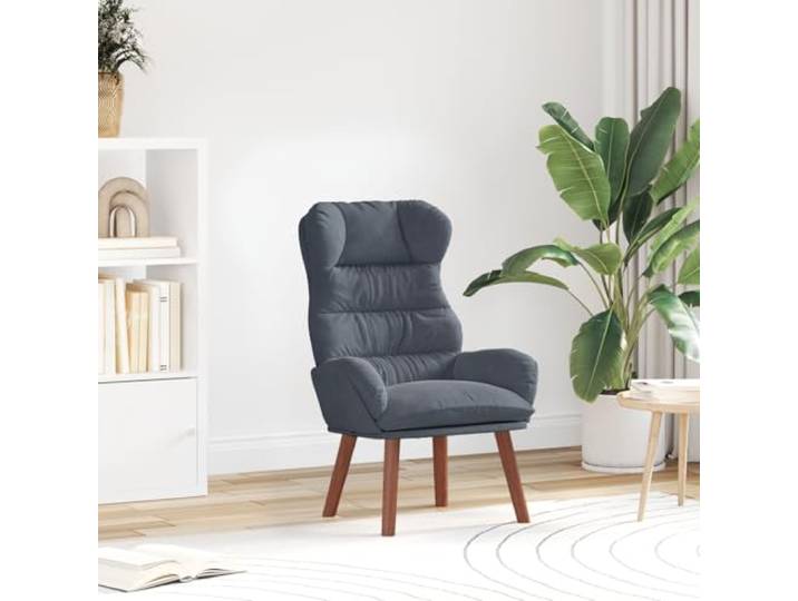 HEFZGDB Ergonomischer Relaxsessel Dunkelgrau Samt mit Holzrahmen und Reißverschluss für einfache Reinigung, bequemer Sitzsessel für Wohnzimmer, Büro und Schlafzimmer, hochwertiger
