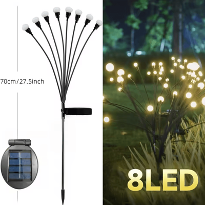Inspire Curations Solar Firefly Garden Lights Swaying Waterproof Outdoor LED Decor 8 Led Warm 1pcs