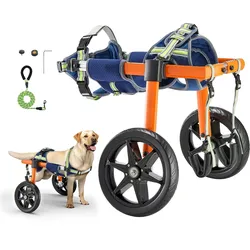 VEVOR Hunderollstuhl für Hinterbeine, Rollstuhl für Haustiere, Höhen-, Breiten- & Längenverstellbar, Hundewagen mit Stoßdämpfenden Rädern, für Verletzte & Behinderte Hunde von 15,88-21,77 kg