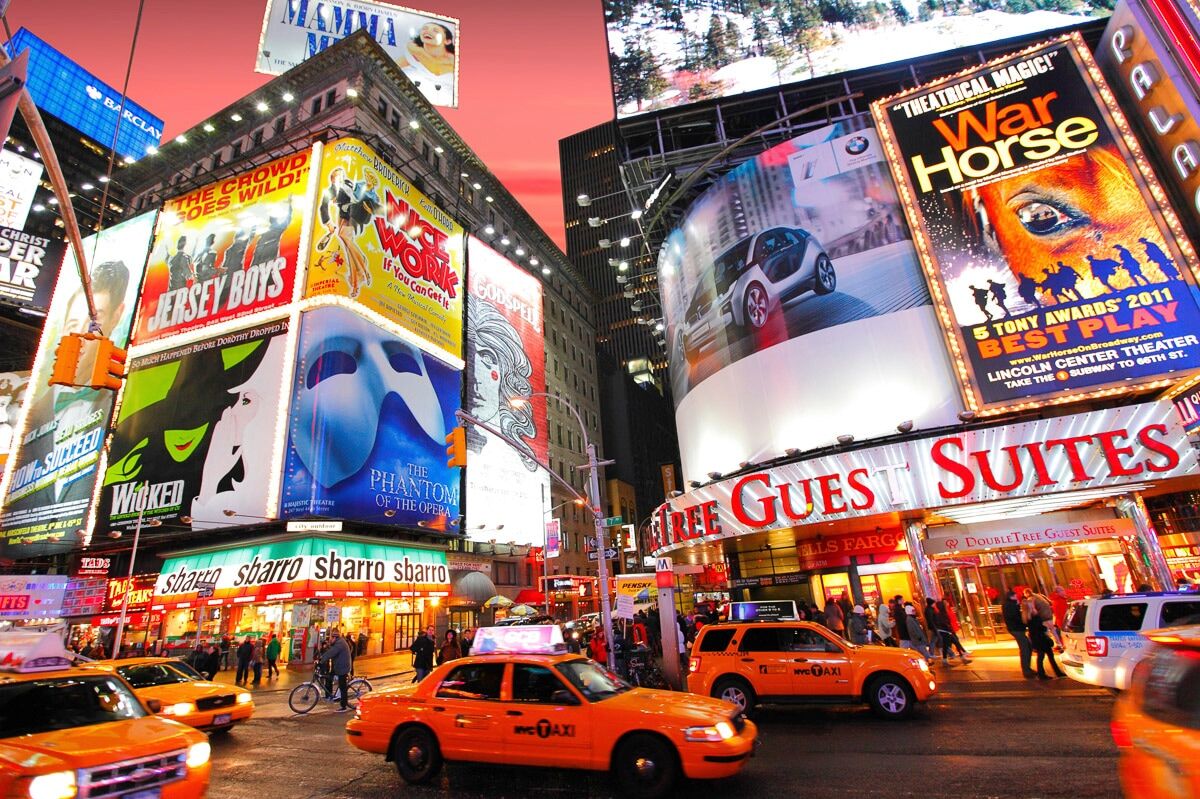 Fototapete PAPERMOON "Times Square", bunt, B:2,5m L:1,86m, Vlies, Tapeten, Fototapete