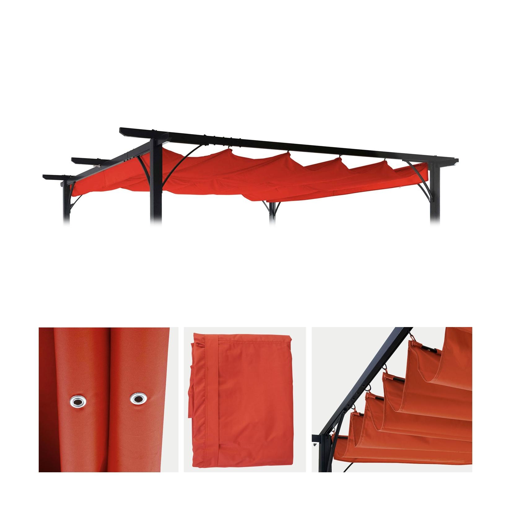 Ersatzbezug 370x300cm für Dach Pergola Pavillon MCW-C42 3,5x3,5m ~ terracotta