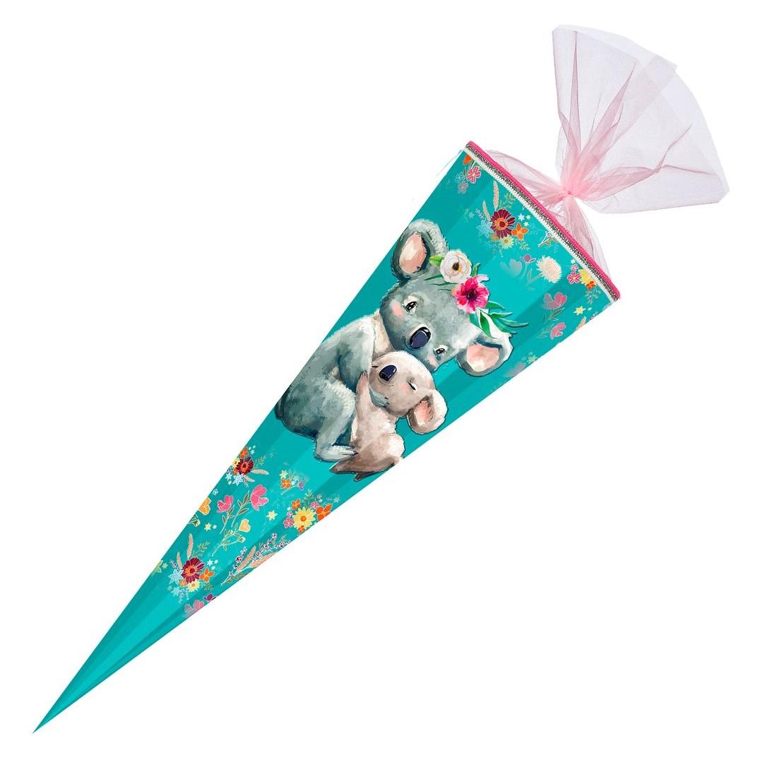 Nestler Schultüte Koalafamilie 12eckig 85cm (85 cm, 1x) (76567502)