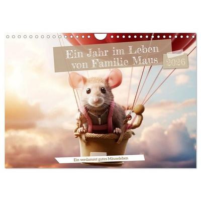 Ein Jahr im Leben von Familie Maus (Wandkalender 2026 DIN A4 quer), CALVENDO Monatskalender
