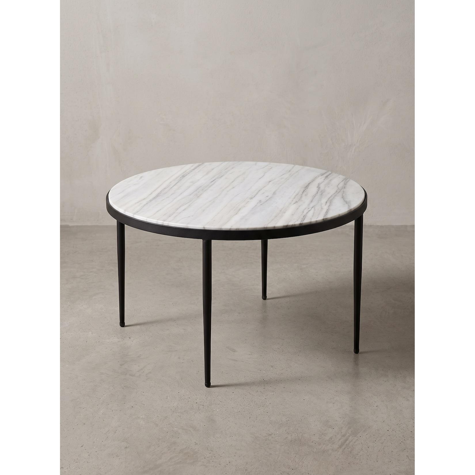 Couchtisch Marmor Grau-Marmoroptik Ø 70x42 cm - OMBRONE Kadima