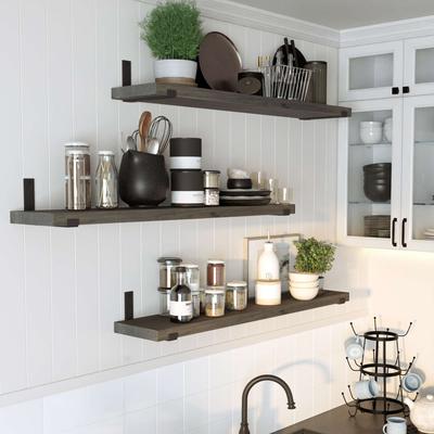 Wallniture 48-60-72 Inch Floating Shelf, Book Shelves for Living Room, Shelving Units and Storage, Office Shelves, Hanging, Finish Options