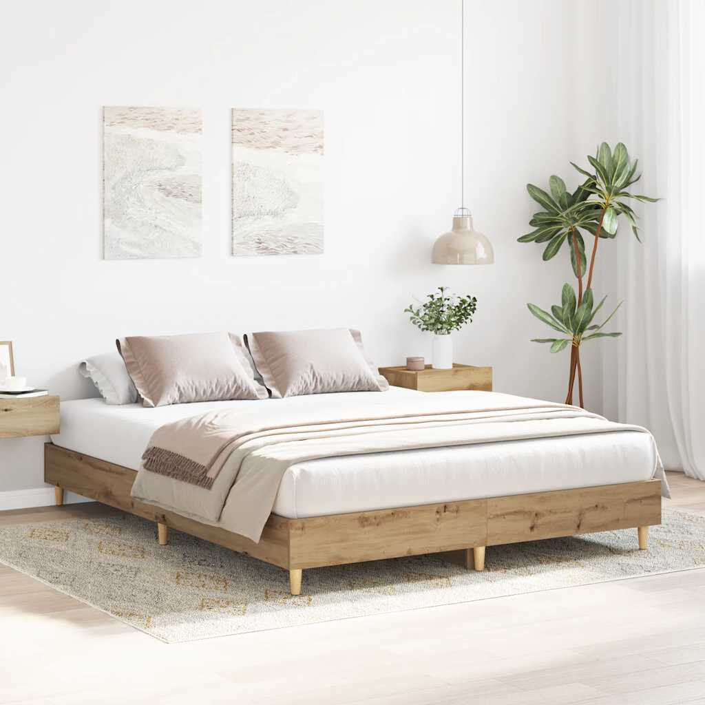 Alpen Home Bed Frame No Mattress Engineered Wood Artisan Oak Small Single (2'6)