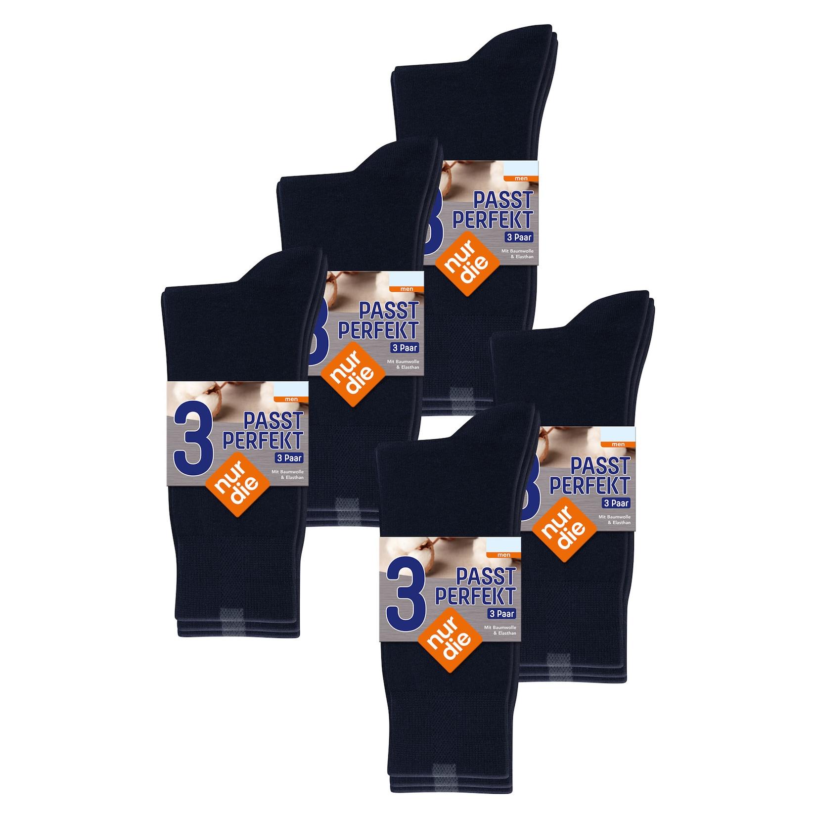 NUR DIE Herren Basicsocken Passt Perfekt bequeme Alltagssocken 15