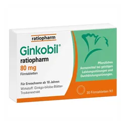 Ginkobil ratiopharm 80mg mit Ginkgo biloba 30 St