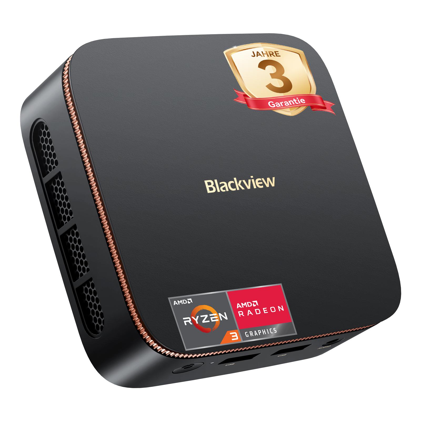 Blackview MP20 Ryzen 3 3300U Desktop-PC, Win 11Pro 3,6 GHz, 16GB RAM 512GB SSD M.2 Mini Computer, 4K Dual Display, WiFi 6, für Zuhause Büro