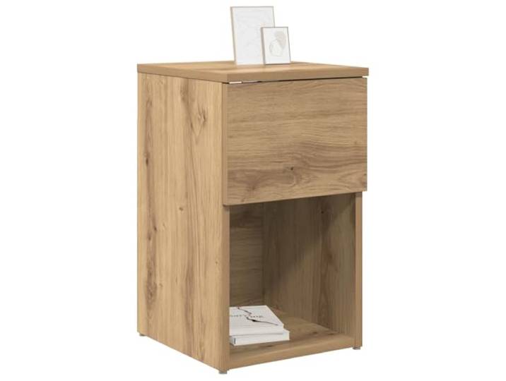 KTHLBRH Bettschrank 2-teilig Eiche 29 x 31,5 x 49 cm Holztechnik, modernes Design, Stauraum, Schlafzimmerschrank