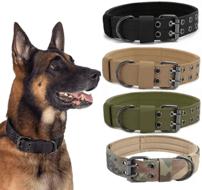 Inspire Picks Durable Tactical Dog Collar Military Nylon Collar For Medium & Large Dogs camouflage xl