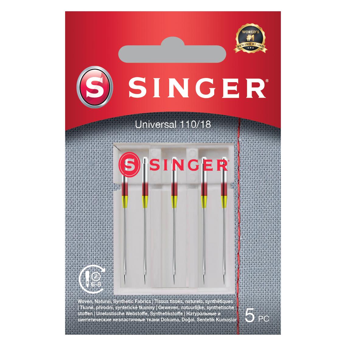 Singer UNIVERSAL Nähmaschinennadel, 110/18, 5er Pack (33012881)