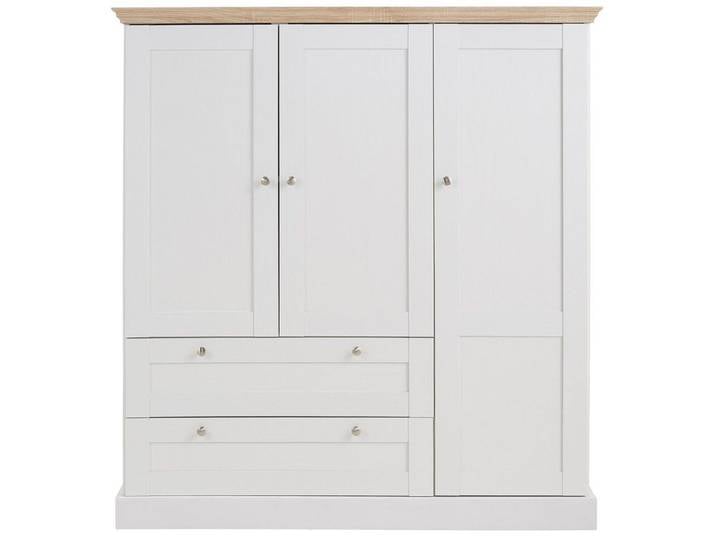 OTTO home Kleiderschrank Binz, Wäscheschrank, Mehrzweckschrank, skandinavischer Landhausstil (B/H/T ca. 122/130/35 cm) viele Stauraummöglichkeiten, Metallgriffe, Türen mit Rahmen/ Kassetten