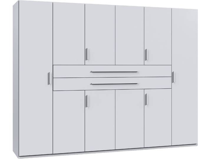 Drehtürenschrank WIMEX Digit, erhältlich in den Breiten 180cm, 225cm oder 270cm , weiss (weiß), B:270cm H:208cm T:58cm, Holzwerkstoff, Schränke, Drehtürenschrank, Kleiderschrank inkl. zwei Schubkästen in zentraler Höhe