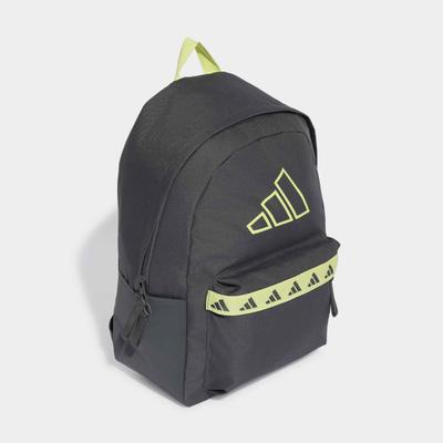Rucksack ADIDAS PERFORMANCE "ADIDAS CLASSIC TAPE", schwarz (grau six, frozen lemon), Rucksäcke, Obermaterial: 100% Polyester, Rucksack, für Erwachsene, sportlich und stilvoll, mehrere Fächer und Taschen