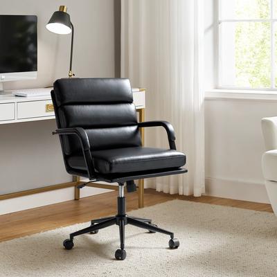 HULALA HOME Joseph Modern Task Faux Leather Chair with Tilt Lock and Center Tilt