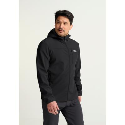 Outdoorjacke JACK WOLFSKIN "WILD WINDS HOODED JKT M", Herren, Gr. 3XL, schwarz, Obermaterial: 94% Polyester, 6% Elasthan. Futter: 100% Polyester, Jacken Outdoorjacke, für Wandern und andere Aktivitäten im Freien