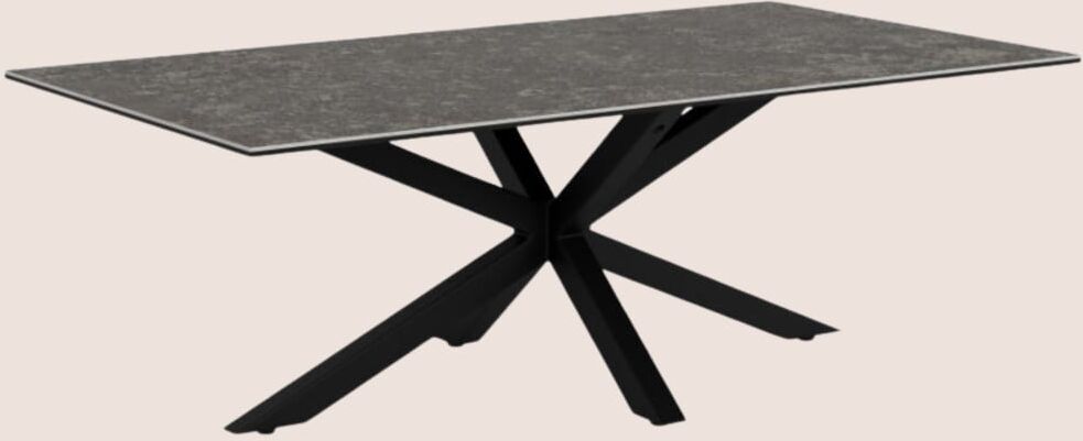 Hellin Table basse rectangulaire en céramique et métal l130 Noir 130x46x70cm