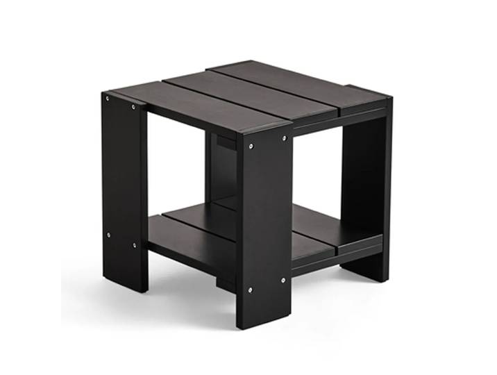 HAY Crate Side Table Tisch 49,5x49,5x45 cm Kiefernholz lackiert Black