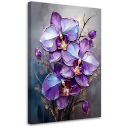 LEINWANDBILD Lila Orchidee blüht Natur 40x60cm