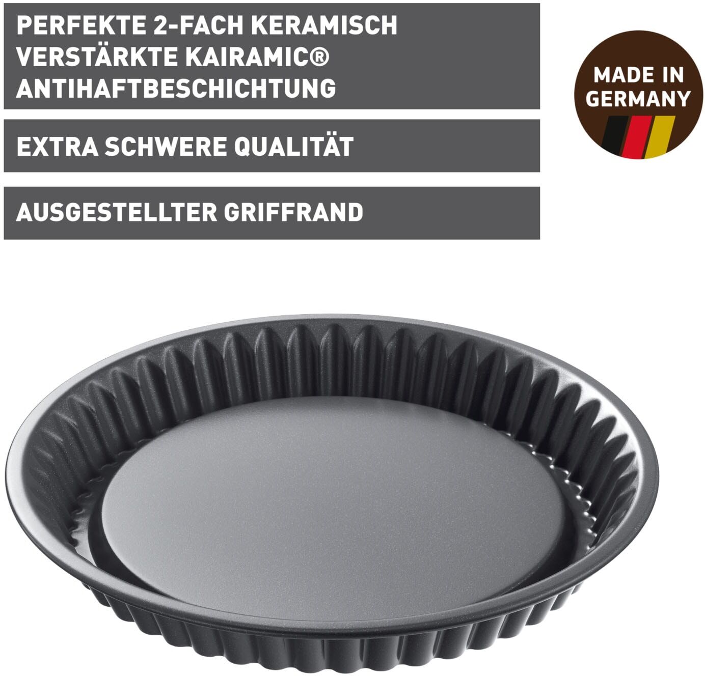 Backform KAISER BACKFORMEN "La Forme Plus", schwarz, Ø:28cm, Stahl, Küchenformen, Backform, Tortenbodenform, Made in Germany