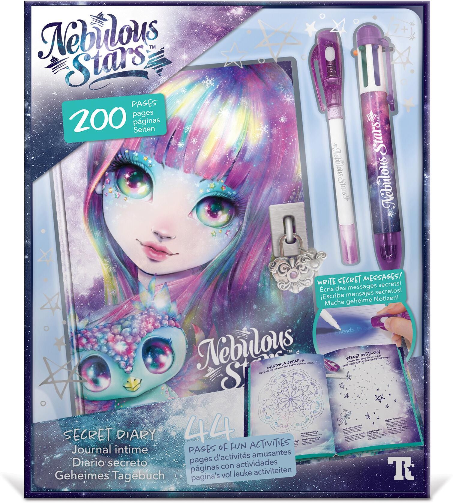 Kreativset NEBULOUS STARS "Isadora's geheimes Tagebuch", bunt, Kreativsets, Kinder, Karton, Kunststoff, Kreativset, Individuelle Gestaltung des Tagebuches
