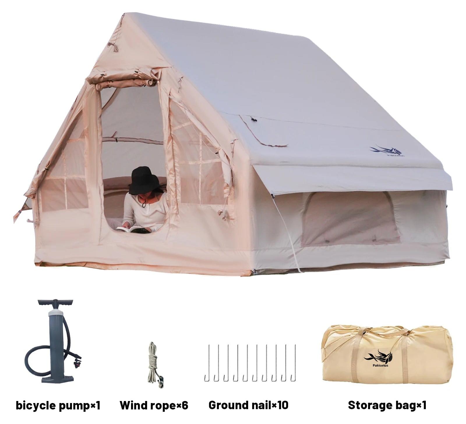 Aufblasbares Zelt - Familienzelt - Glamping-Zelt - Strandzelt - 3x2,1x2m, Khaki