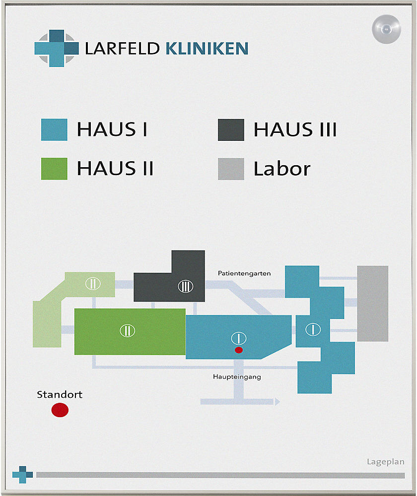 kaiserkraft MADRID Silver Line Vario Wegweiser, Kunststoff, entspiegelt, für Format DIN A3