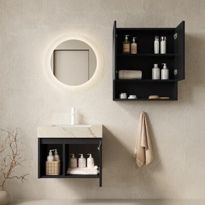 GREATPLANINC Floating Bathroom Vanity and Bathroom Cabinet Combo