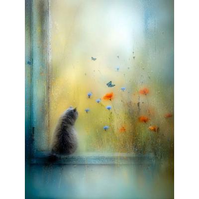 CALVENDO Puzzle Die Katze auf der Fensterbank - kaum sichtbar, ganz da | 1000 Teile Lege-Größe 64x48cm Foto-Puzzle für glückliche Stunden, Sonstige