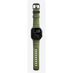 Nomad Rocky Point Band 42/44/45mm Forest (24 mm, Leather, Leder, Reifen, Titan, Titanium), Uhrenarmband, Grün, Schwarz