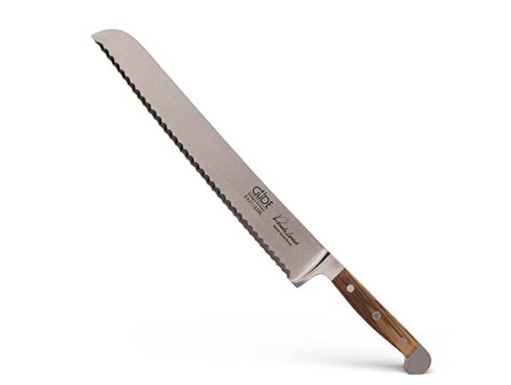 GÜDE Solingen - Brotmesser Links und Rechtshänder geschmiedet, 32 cm, Fasseichenholz, ALPHA FASSEICHE, Doppelkropf, Handmade Germany