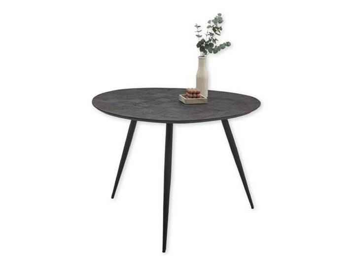Stella Trading Joe Esstisch Teak-Holz recycelt - Außergewöhnlicher Esszimmertisch mit schwarzem Metallgestell - 111 x 78 x 108 cm (B/H/T)