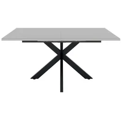 Mäusbacher Esstisch mit Auszug Vitrum 160/210 x 90 cm Glas Kreidegrau 160