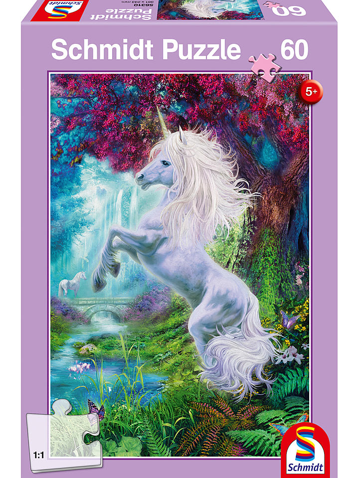 Schmidt Spiele 60tlg. Puzzle "Einhorn im verzauberten Garten" - ab 5 Jahren - onesize