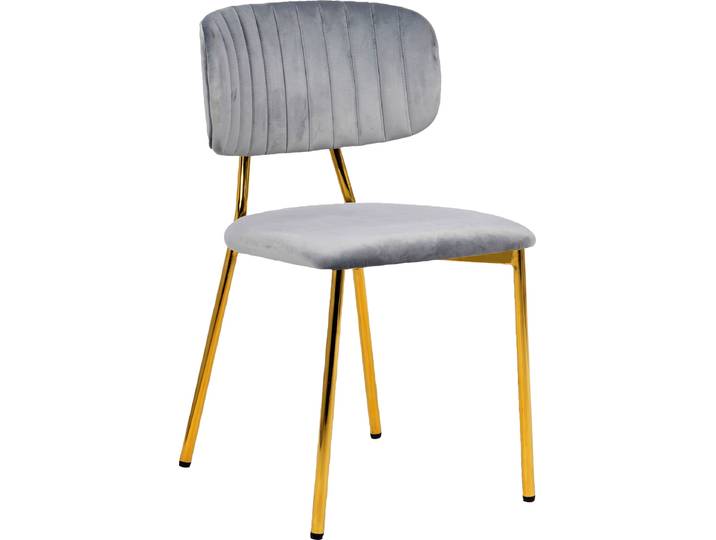 Esszimmerstuhl KAYOOM Stuhl Kian 125 2er-Set,filigranes Metallgestell,pflegeleicht Samtbezug , grau, B:51cm H:80cm T:47cm, Polyester, Stühle, Esszimmerstuhl, samtweicher Bezug, pflegeleichter Samtbezug