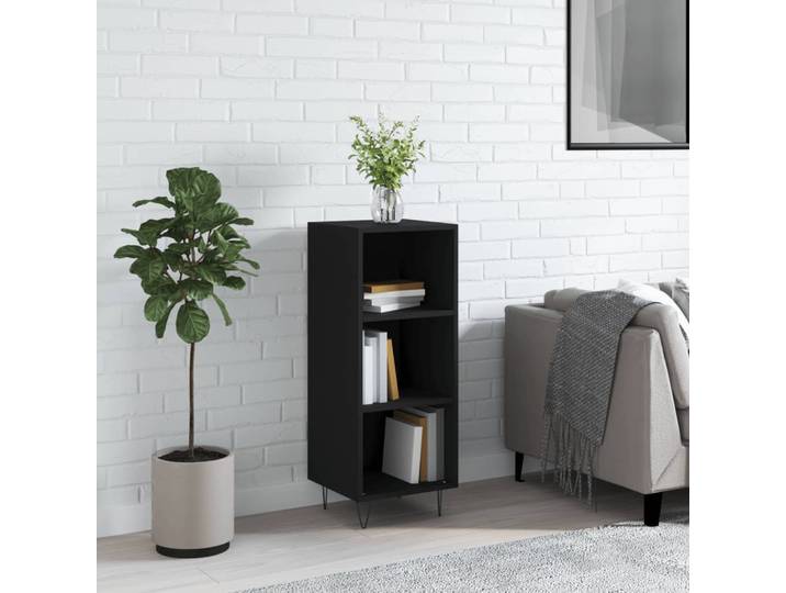 vidaXL Sideboard Schwarz 34,5x32,5x90 cm Holzwerkstoff