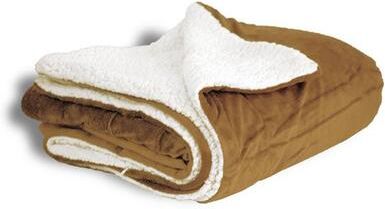Alpine Fleece 8712 Micro Mink Sherpa Blanket in Camel size ONE   Cotton LB8712