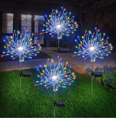 Inspire Picks Solar LED Firework Fairy Lights Waterproof Garden Sparkler Decor 1pc rgb 90leds