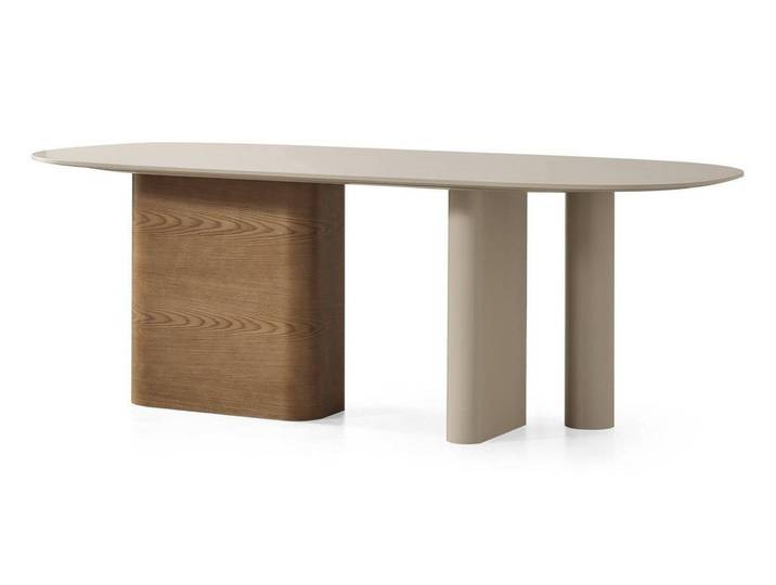 Xlmoebel Essgruppe XLMOEBEL Essgarnitur aus Holz mit Polsterstühlen in hellem Design, (Essgruppe, 1-tlg., Essgarnitur mit Polsterstühlen), Made in Europa